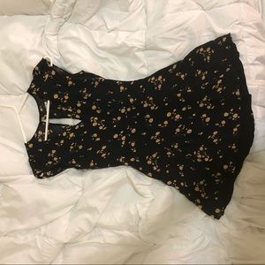 Reformation black floral mini dress